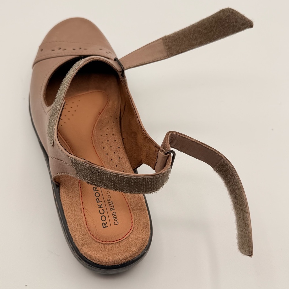 Rockport Cobb Hill Penfield Mary Jane Slingback Leather Shoes Taupe Size 9.5 - Picture 11 of 13